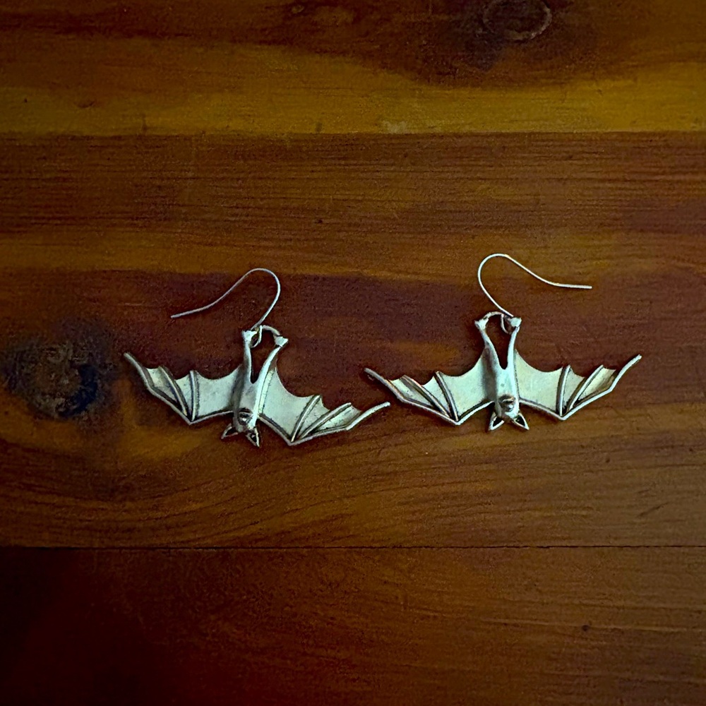 Silver Bat Earrings